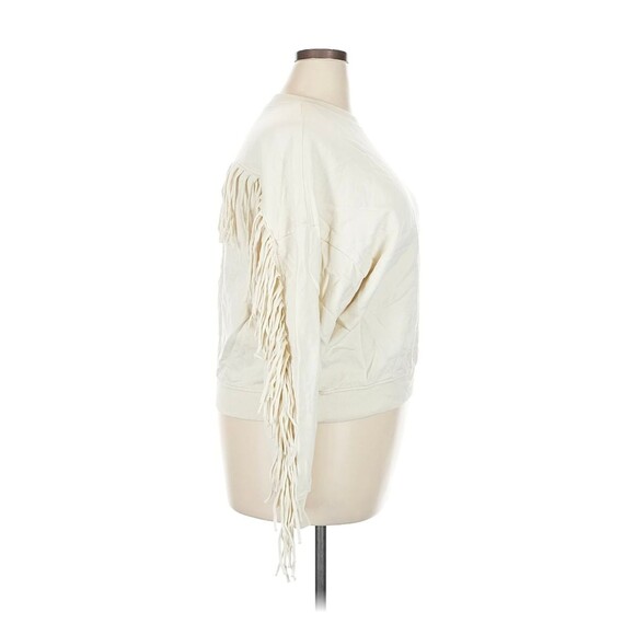 Clare V. Le Drop Fringe Cream Sweatshirt 2X Cowboy Western - Picture 5 of 7
